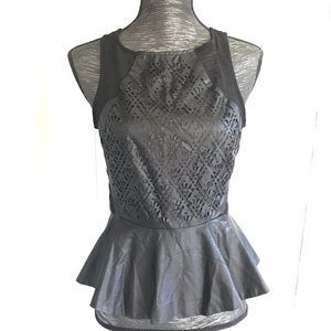 Paper Heart Princess leather Halter Cutout Blouse